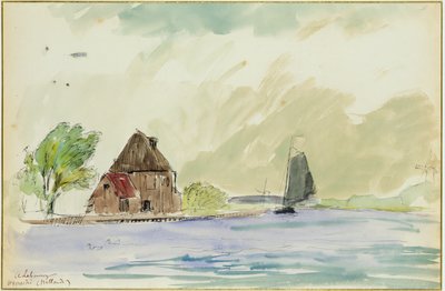 The Banks of the River Meuse in Overschi, 1897 by Albert Charles Lebourg